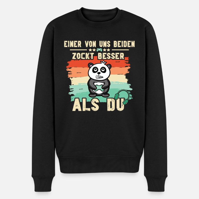 Einer Zockt besser - Männer Premium Bio Pullover - Schwarz
