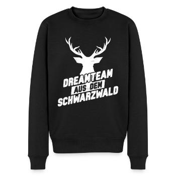 Team aus dem Schwarzwald - Männer Premium Bio Pullover - Schwarz - Vorne - Nico (187cm)