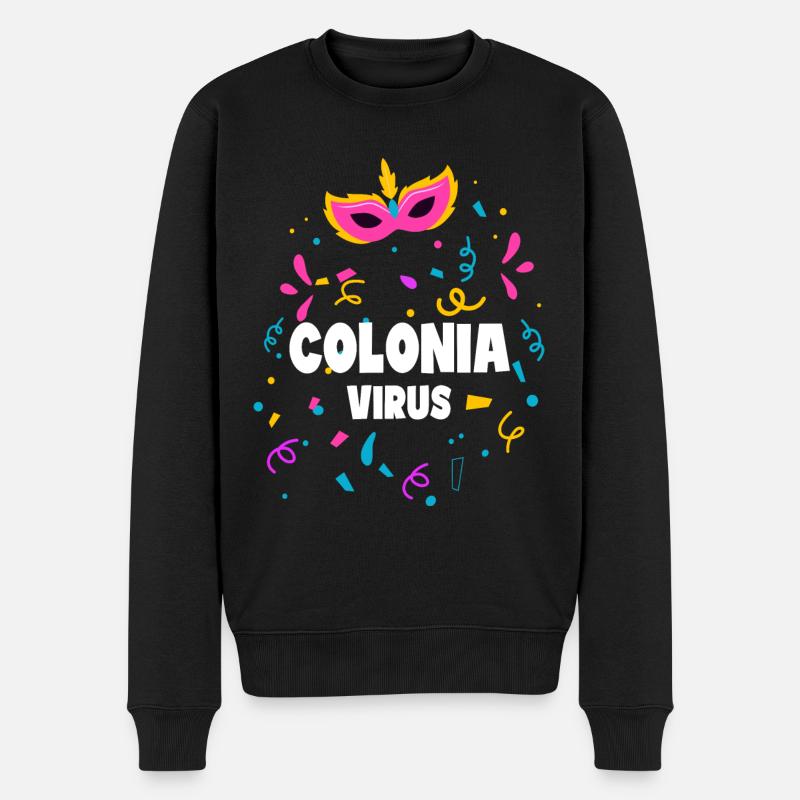 Colonia Virus Karneval Kölle Geschenk - Männer Premium Bio Pullover - Schwarz