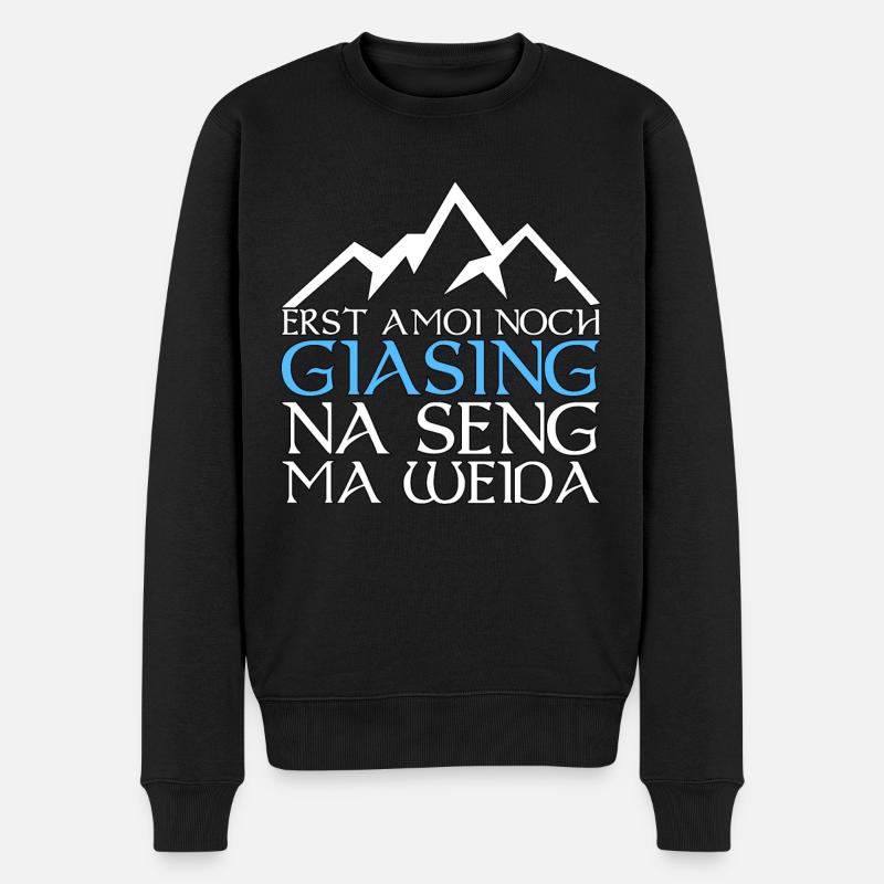 Giesing Bayern bayrisch Spruch Geschenk - Männer Premium Bio Pullover - Schwarz
