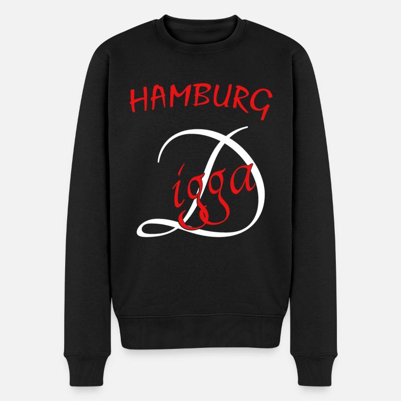 Hamburg Digga - Männer Premium Bio Pullover - Schwarz