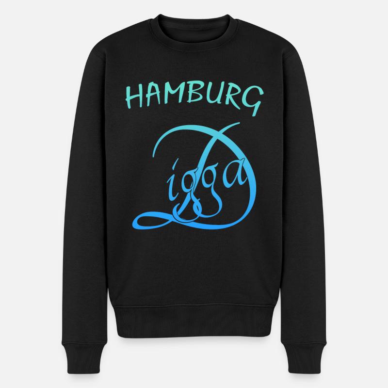 Hamburg Digga - Männer Premium Bio Pullover - Schwarz