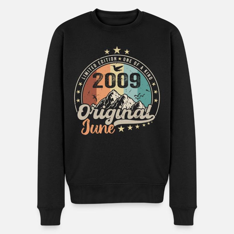 Juni 2009 Retro Vintage Geburtstagsgeschenk 2009 - Männer Premium Bio Pullover - Schwarz