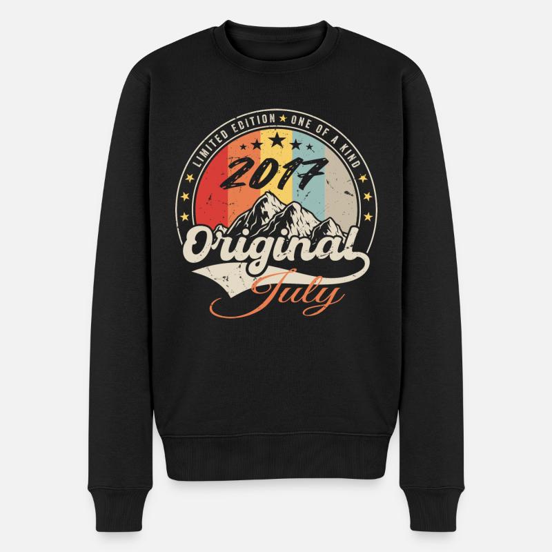 2017 Juli - Geburtstagsgeschenk 2017 Juli - Männer Premium Bio Pullover - Schwarz
