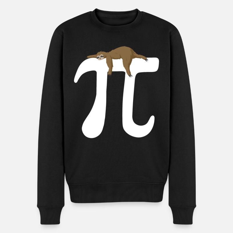 Math Sloth Pi - Männer Premium Bio Pullover - Schwarz