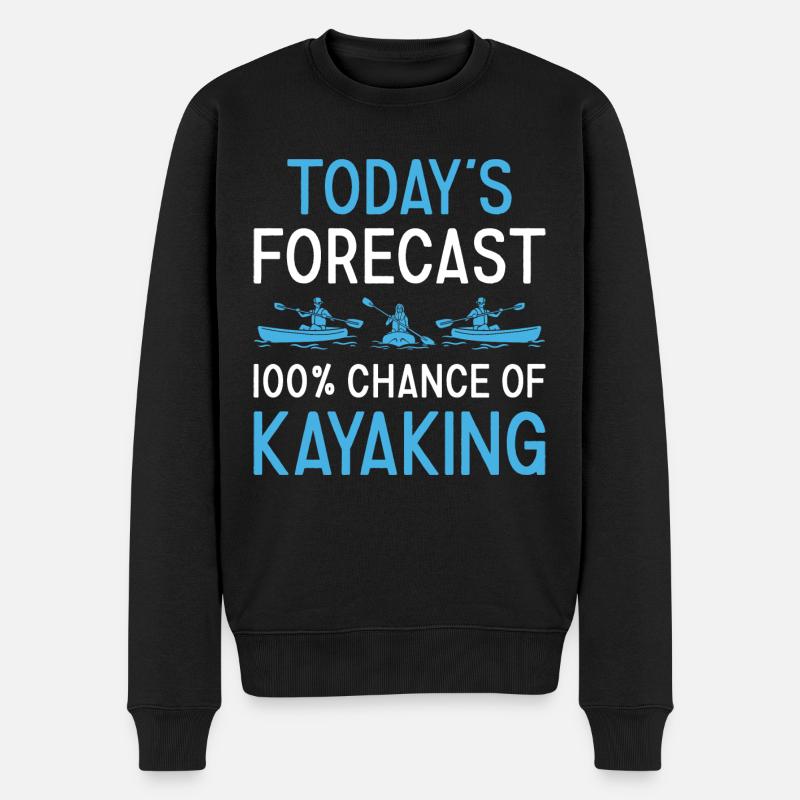 Kayaker Today's Forecast Kayaking - Männer Premium Bio Pullover - Schwarz