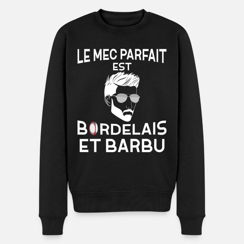 Mec Parfait De Bordeau Est Barbu - Pull Premium bio Homme - noir
