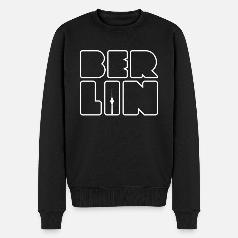 Berlin Souvenir Kreuzberg Hauptstadt Berliner - Männer Premium Bio Pullover - Schwarz