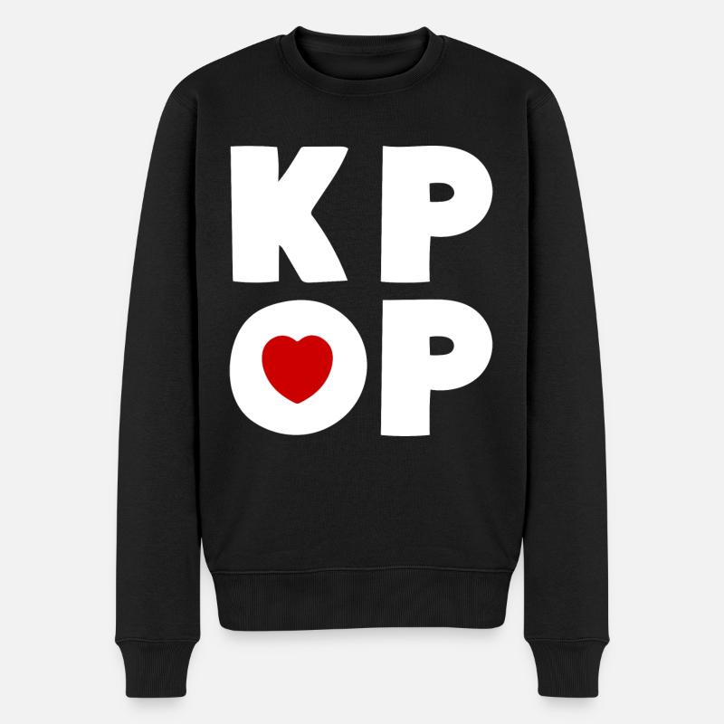 K-Pop Musik Liebe - Männer Premium Bio Pullover - Schwarz