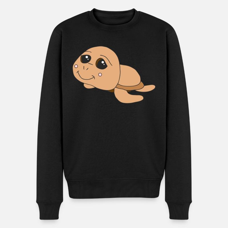 Kleine süße Schildkröte - Männer Premium Bio Pullover - Schwarz