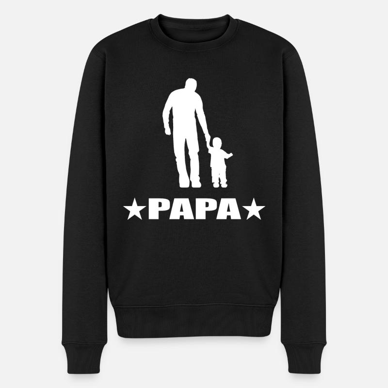 Papa - Männer Premium Bio Pullover - Schwarz