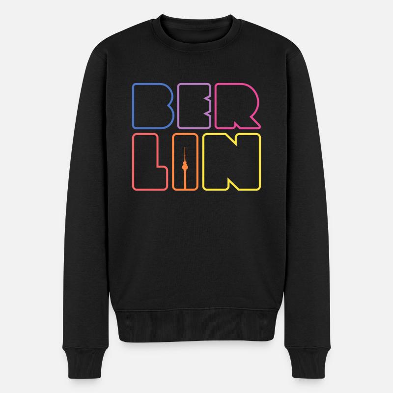 Berlin Kreuzberg Hauptstadt Souvenir Berliner - Männer Premium Bio Pullover - Schwarz