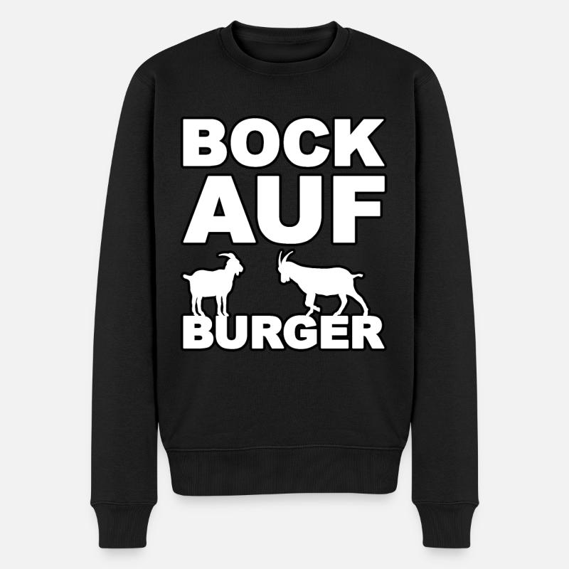 Bock auf Burger - Männer Premium Bio Pullover - Schwarz