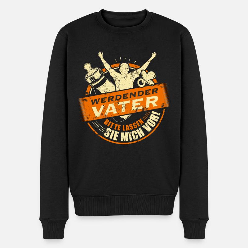 Family Design werdender Vater Farbset 2 - Männer Premium Bio Pullover - Schwarz