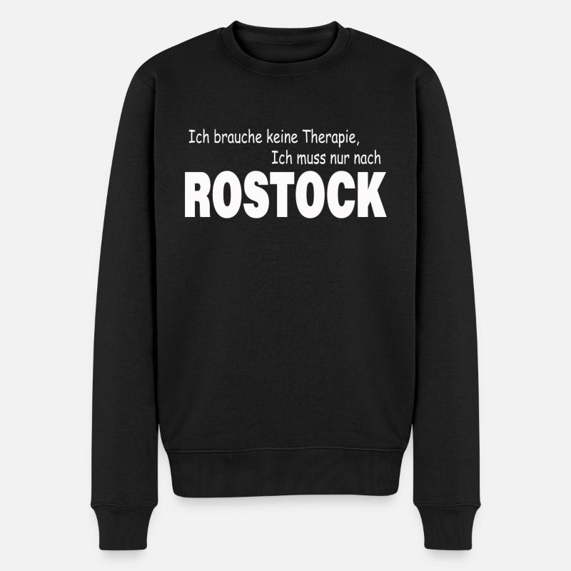 Therapie ROSTOCK - Männer Premium Bio Pullover - Schwarz