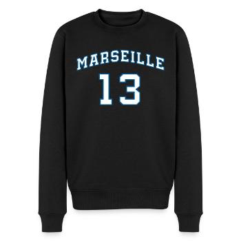Marseille 13 - Pull Premium bio Homme - noir - Devant - Nico (187cm)