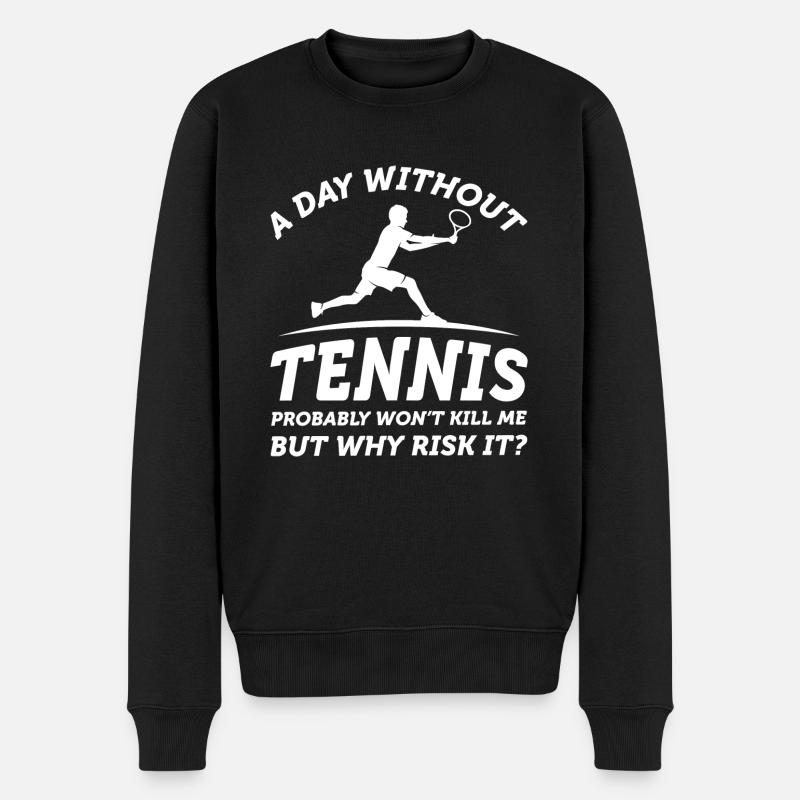 Ein Tag ohne Tennis - Männer Premium Bio Pullover - Schwarz