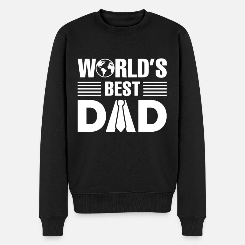 Der beste Vater der Welt - Männer Premium Bio Pullover - Schwarz