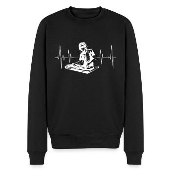 Dj an den Turns, partytime - Männer Premium Bio Pullover - Schwarz - Vorne - Nico (187cm)