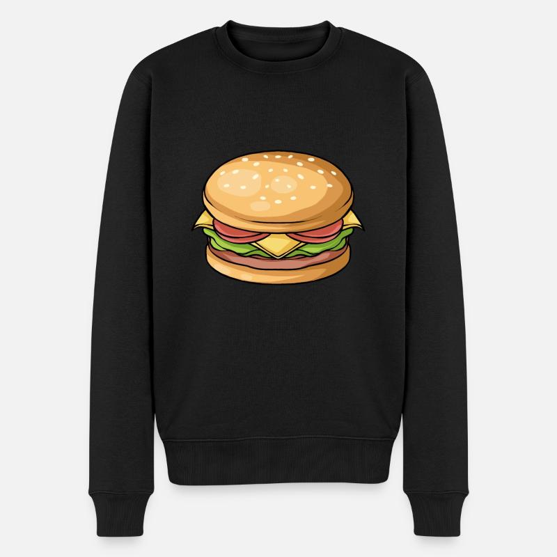 Burger - Männer Premium Bio Pullover - Schwarz
