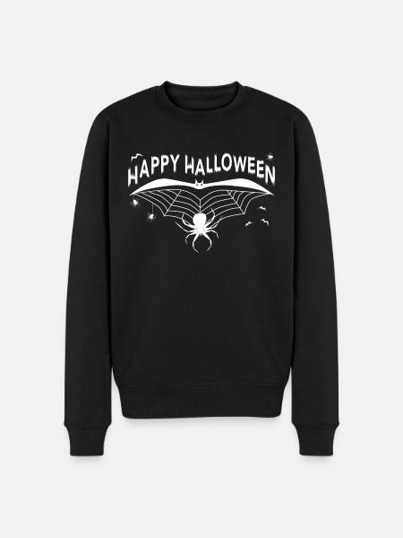 Happy Halloween Spider Web Halloween - Men's Premium Organic Jumper - black