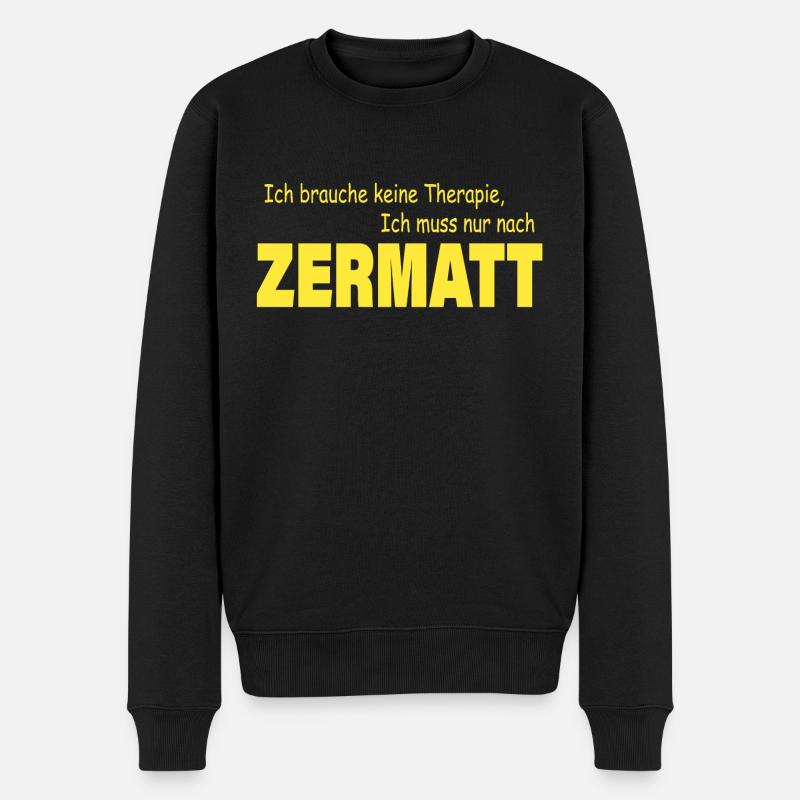 Therapie ZERMATT - Männer Premium Bio Pullover - Schwarz