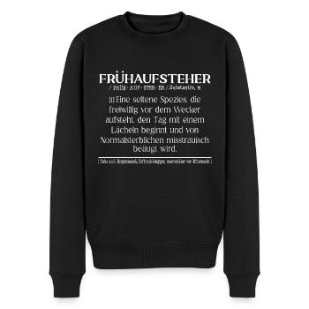 Frühaufsteher Definition - Männer Premium Bio Pullover - Schwarz - Vorne - Nico (187cm)
