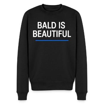 Männer Glatze Geschenkidee Bald Is Beautiful - Männer Premium Bio Pullover - Schwarz - Vorne - Nico (187cm)