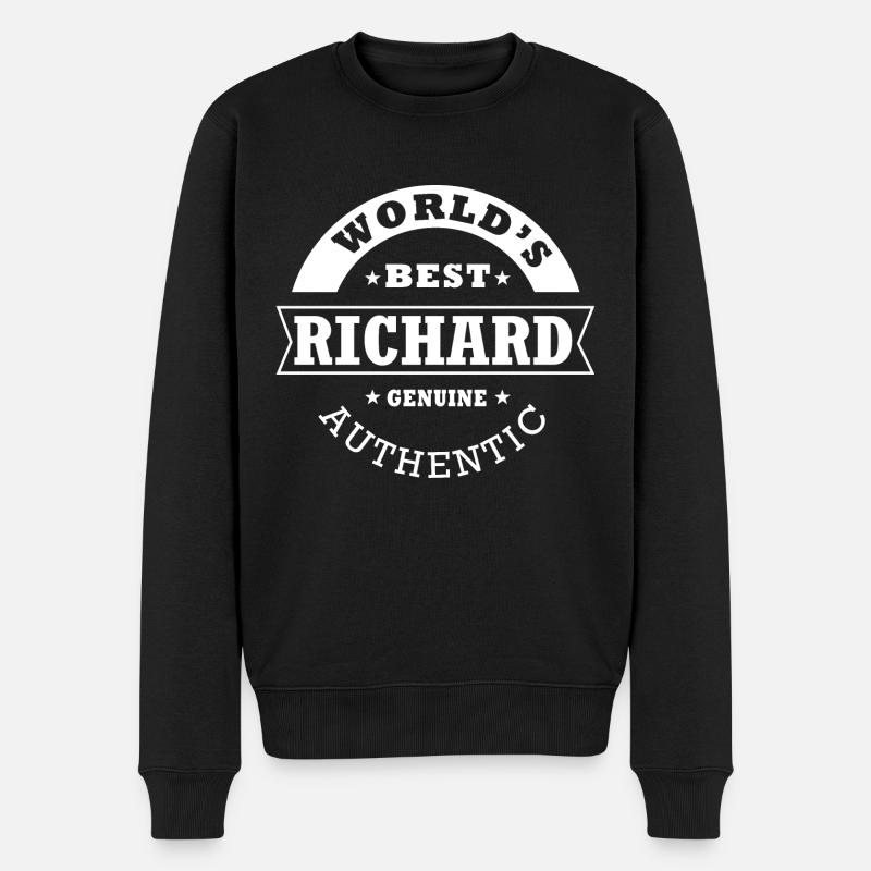Richards bester personalisierter Name Richard - Männer Premium Bio Pullover - Schwarz
