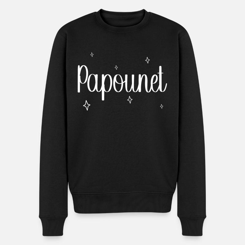 Papa Papounet Message Cadeau Père - Pull Premium bio Homme - noir