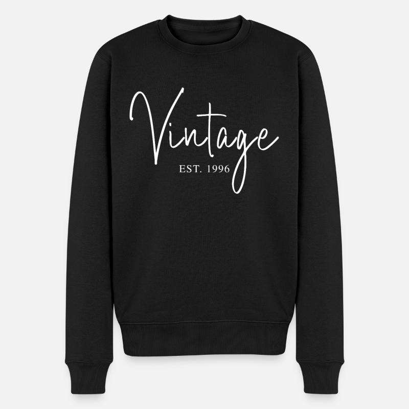 Vintage Est. 1996 Jahrgangsdesign Script Geschenk - Männer Premium Bio Pullover - Schwarz