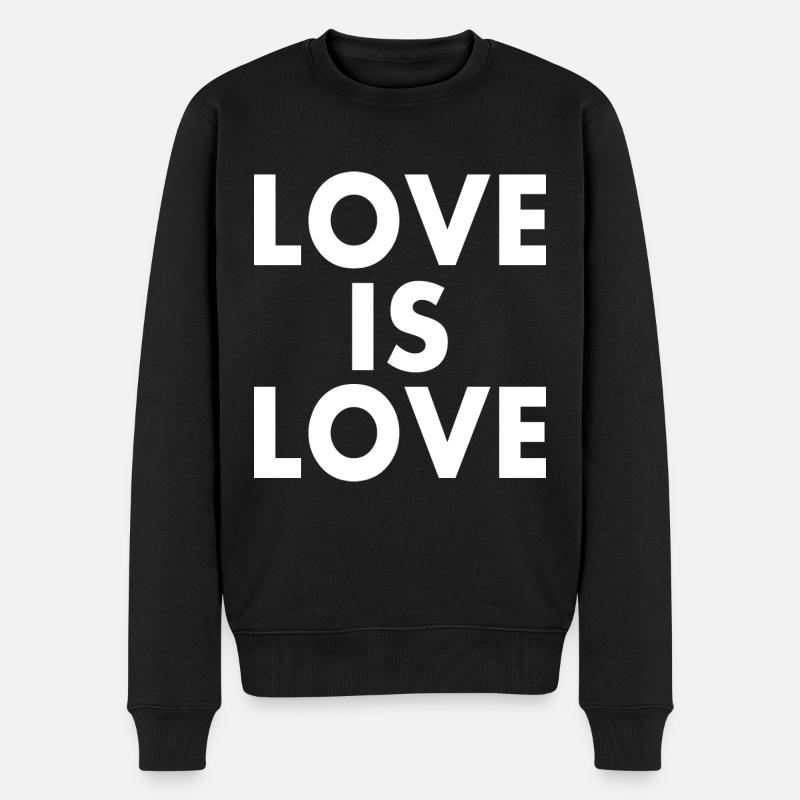 Love is love - Männer Premium Bio Pullover - Schwarz