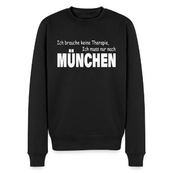 Therapie MÜNCHEN - Männer Premium Bio Pullover - Schwarz - Vorne - Nico (187cm)