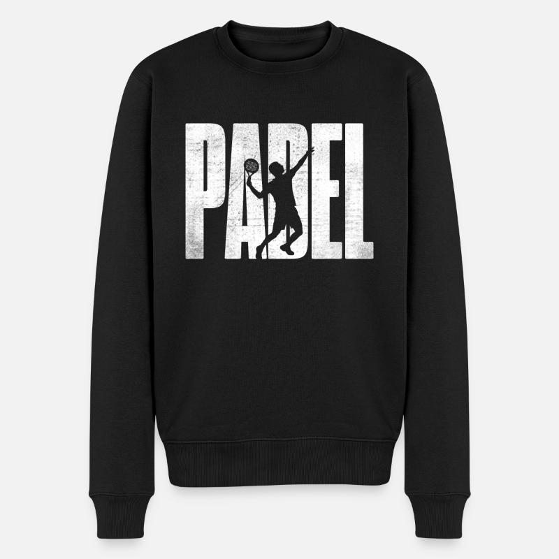 Lettrage de padel de joueur de padel - Pull Premium bio Homme - noir