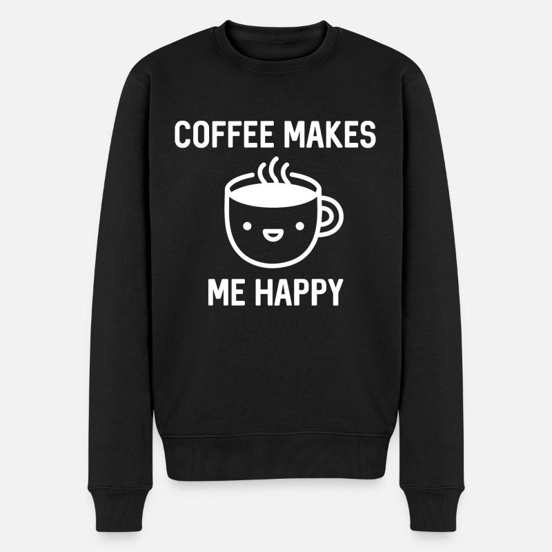 Coffee Makes Me Happy - Men's Premium Organic Jumper - black