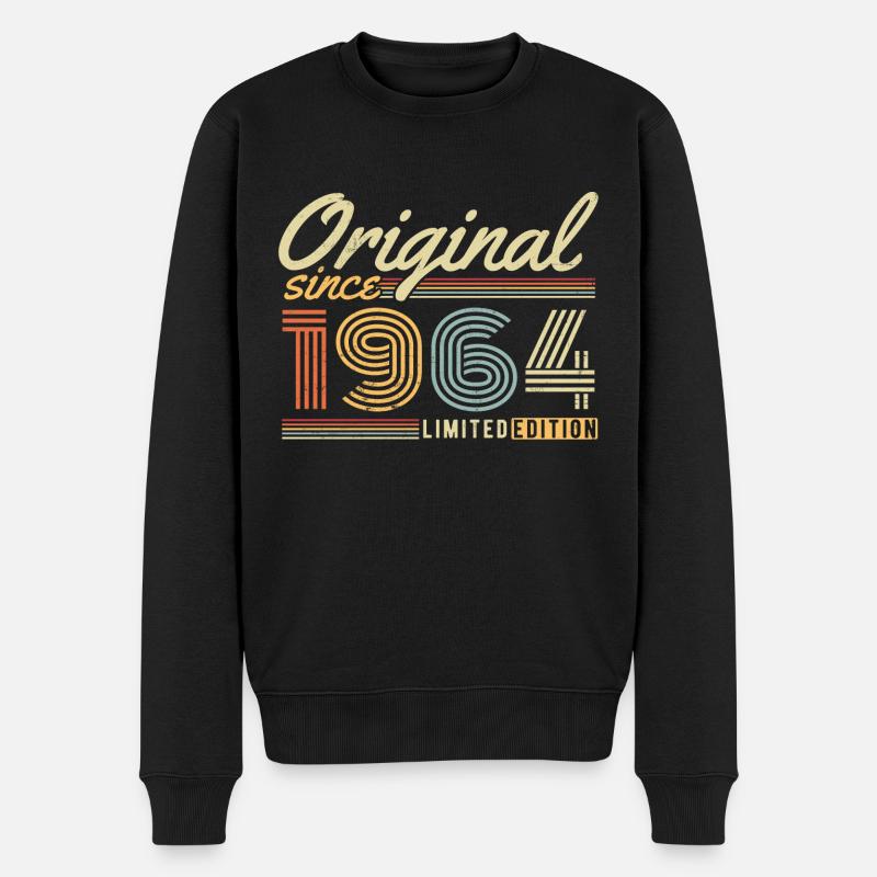 Original 1964 Vintage Retro Jahrgang Geburtstag - Männer Premium Bio Pullover - Schwarz