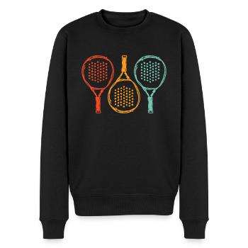 Padelschläger Zeichnung Padelspieler Padel - Männer Premium Bio Pullover - Schwarz - Vorne - Nico (187cm)