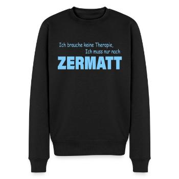 Therapie ZERMATT - Männer Premium Bio Pullover - Schwarz - Vorne - Nico (187cm)