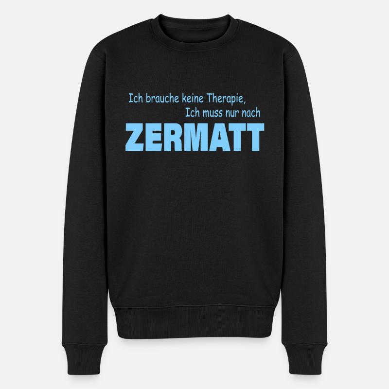 Therapie ZERMATT - Männer Premium Bio Pullover - Schwarz