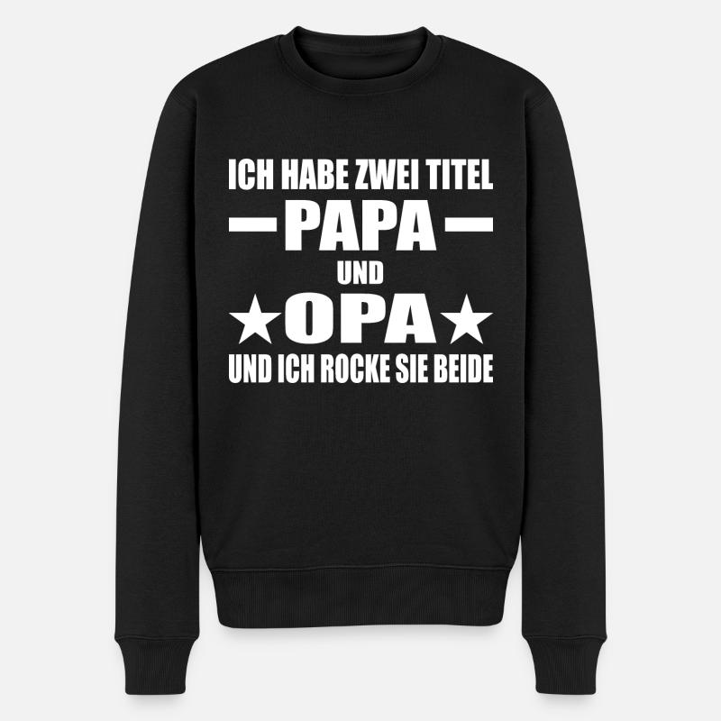 Papa - Männer Premium Bio Pullover - Schwarz