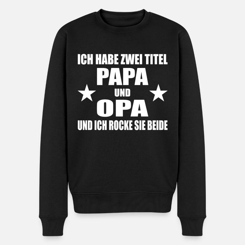 Papa - Männer Premium Bio Pullover - Schwarz