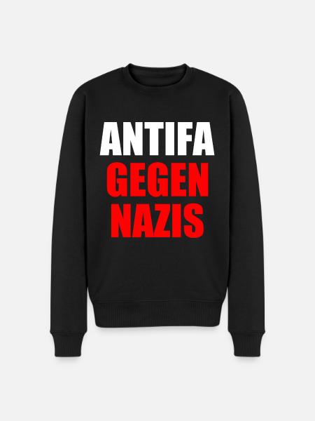 Antifa against nazis - Men's Premium Organic Jumper - black