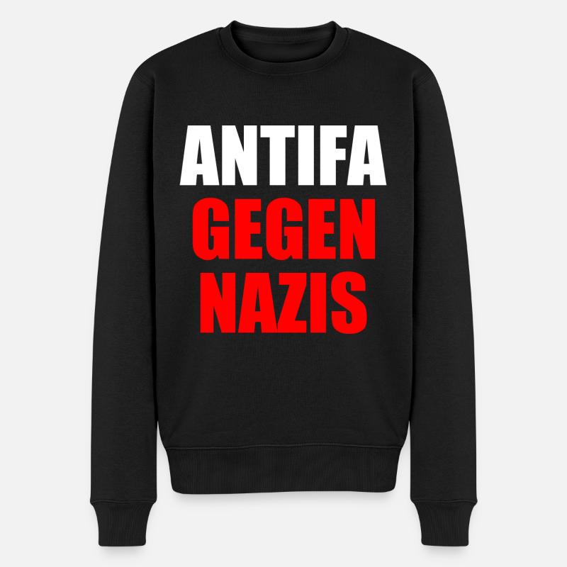 Antifa contre les nazis - Pull Premium bio Homme - noir