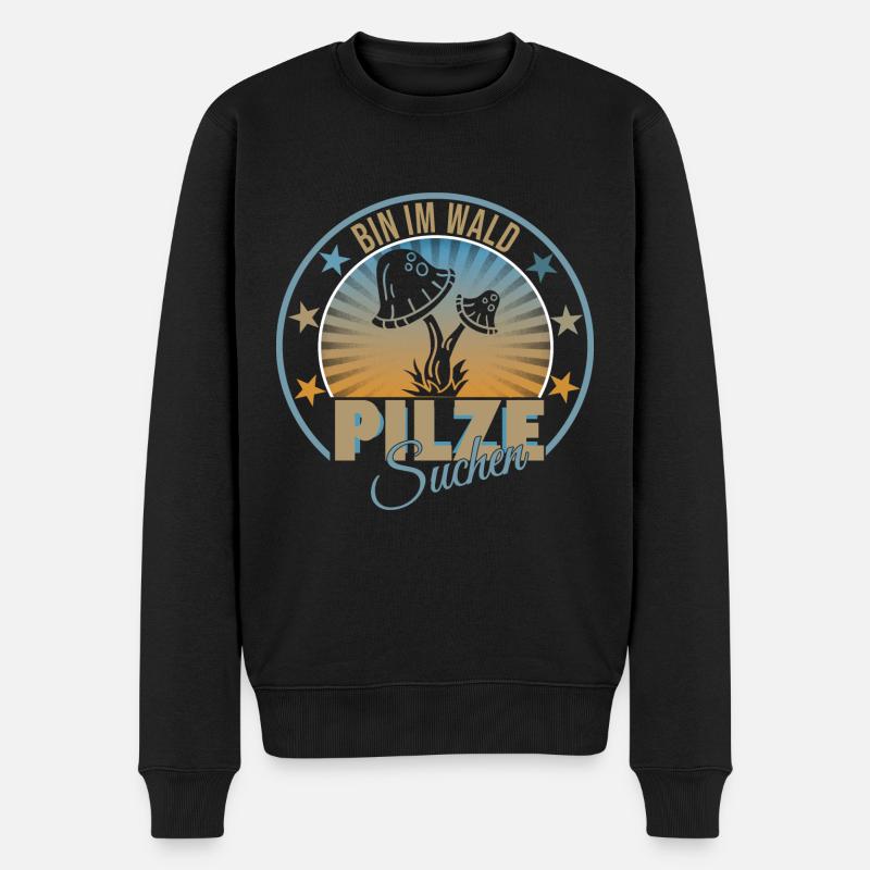 Pilz - Männer Premium Bio Pullover - Schwarz