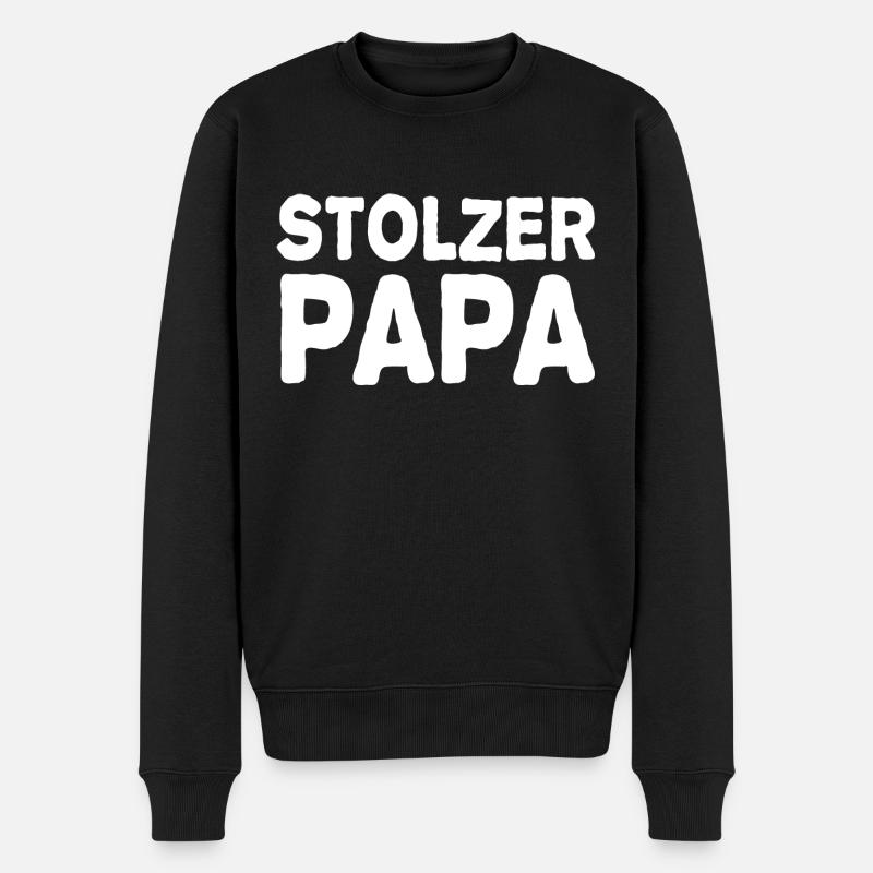 Stolzer Papa - Männer Premium Bio Pullover - Schwarz