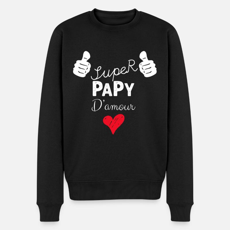 Super Papy D'Amour - Pull Premium bio Homme - noir
