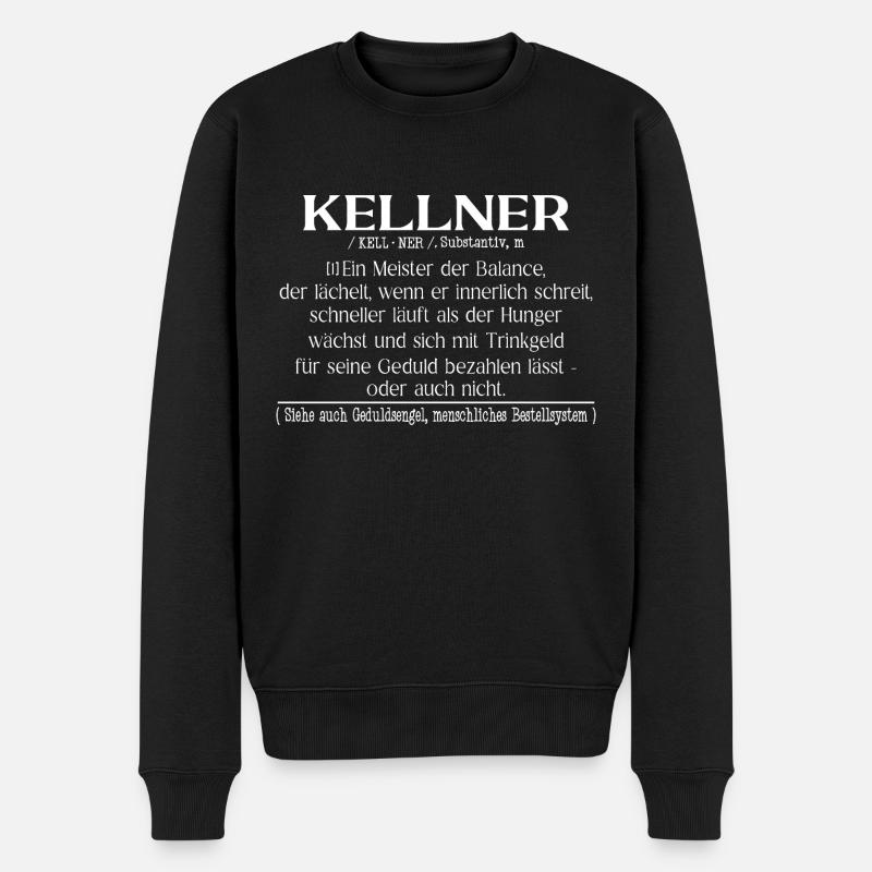Kellner Definition Fun - Männer Premium Bio Pullover - Schwarz