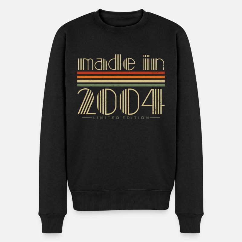 Vintage 2004 Retro Jahrgang Geburtstag Geschenk - Männer Premium Bio Pullover - Schwarz