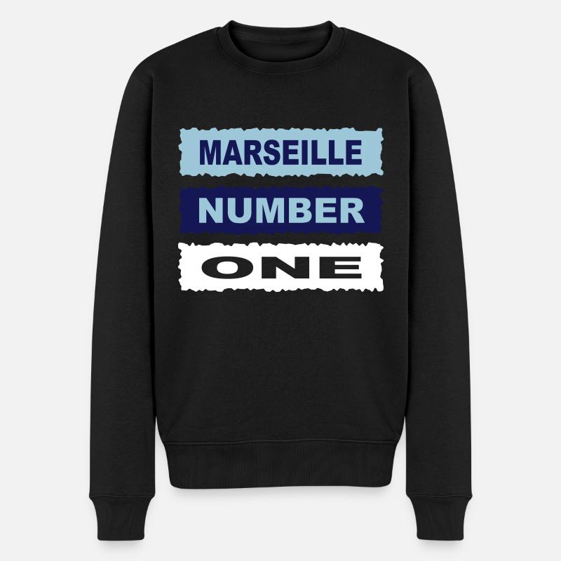 Marseille - Männer Premium Bio Pullover - Schwarz