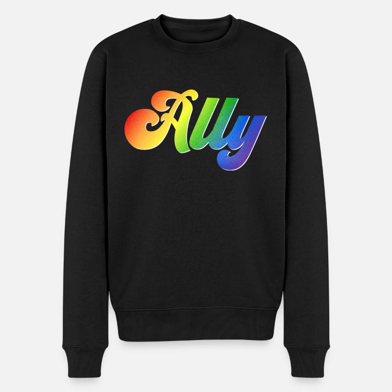 Ally LGBT Pride Unterstützung - Männer Premium Bio Pullover - Schwarz